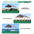 thumbnail image 2 of 10x15 Ft Heavy Duty Carport, Portable Carport with Waterproof UV Resistant&Galvanized Steel Frame, Outdoor Car Canopy Shelter for Vehicle, Truck, Boat & Party Tent, Gray, 2 of 9