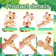 8 Pack Plush Slap Bracelets, Cute Animal Wristbands, Soft Stuffed Snap Bands for Kids & Adults, Party Favors, Gifts, Classroom Rewards