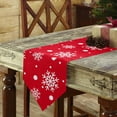 thumbnail image 3 of Table Runner Dresser Scarves Christmas Winter Snowflake Cotton Linen Burlap Table Cover White Polka Dot on Red Table Runners for Family Kitchen Dining Holiday Party Banquet Decor, 3 of 5