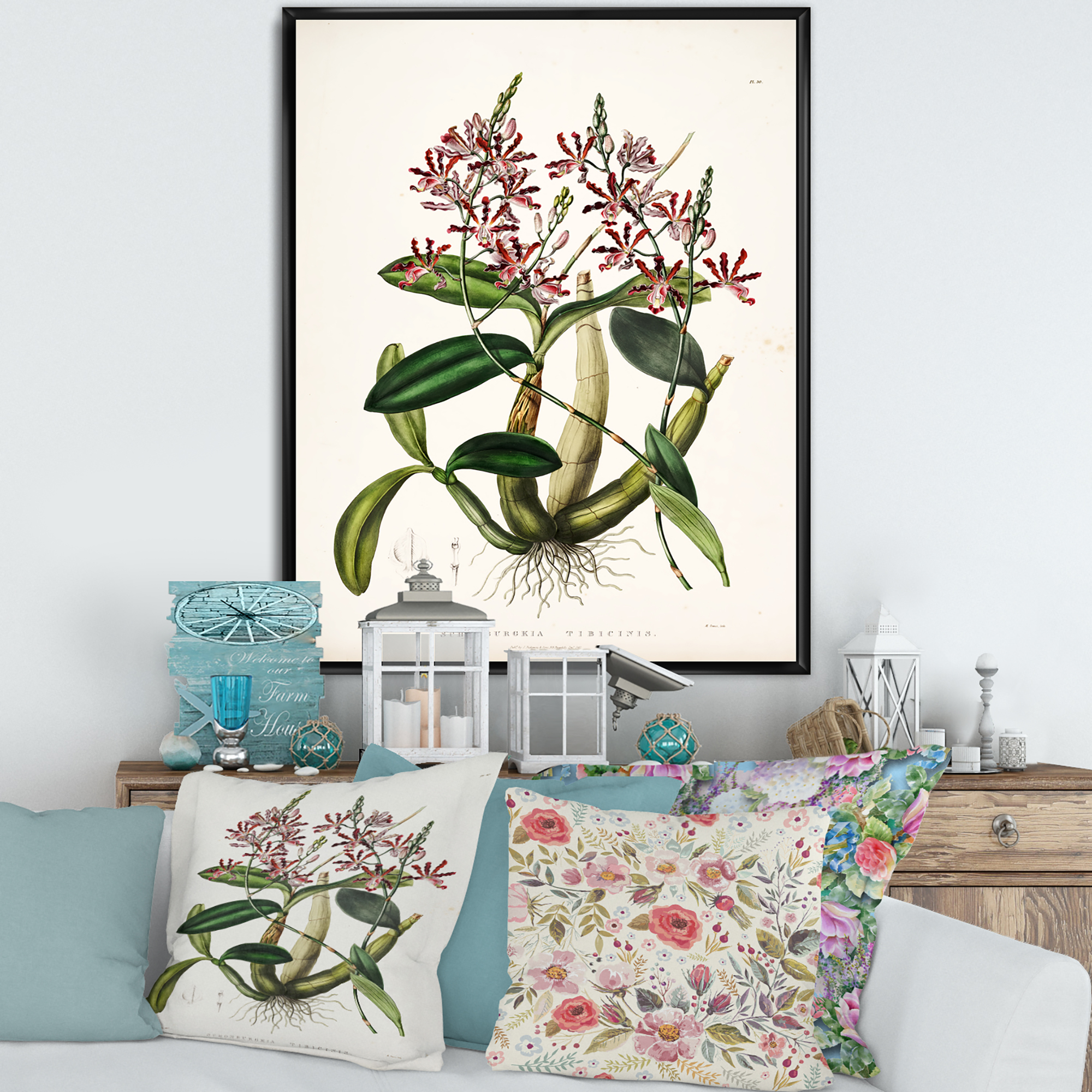 Designart 'Ancient Plant Life VII' Traditional Framed Canvas Wall Art Print