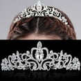 thumbnail image 4 of Women Kids Tiara Crowns with Comb Pins Imitation Crystal Glitter Rhinestone Head, 4 of 19