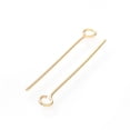 thumbnail image 2 of 500pc 304 Stainless Steel Eye Pins Real 18k Gold Plated 25x3mm Hole: 1.8mm Pin: 0.7mm, 2 of 2