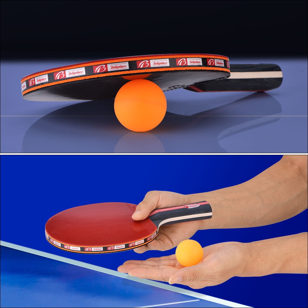 Boliprince Ping Pong Paddle 2-Player Table Tennis Racket w/ 3 Balls For Shake-hand Grip Players Vbest life Table Tennis Racket