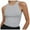 Gray, variant on Wang6 Women High Neck Ribbed Tank Tops Summer Sleeveless Crew Neck Workout Tops Causal Slim Fit Cami T-Shirts Undershirts White XS