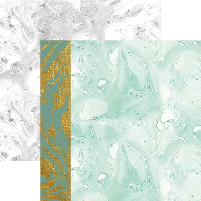 Green Marble Marbleous DoubleSided Cardstock 12"X12" (15/pack