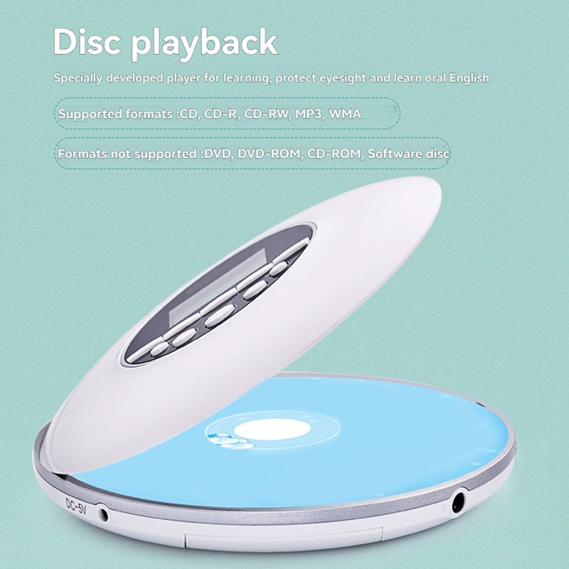 Portable CD Player MP3 Music Player with Stereo Earbuds and Bluetooth Output CD Player with LCD Display Black