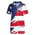 thumbnail image 5 of Fewfanhot Women's AmericanFlag Print Pajamas Set, 2 Piece Button Down Short Sleeve Top and Shorts Loungewear, Soft Breathable Sleepwear for Women, 5 of 7