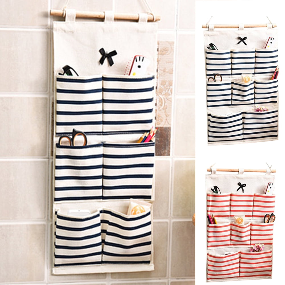 LINASHI Wall Closet Hanging Storage Bag, Door Organizer with 6/8