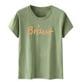 thumbnail image 5 of Women Summer Tops Women Casual Print T Shirt Short Sleeve Shirt Loose BlouseTops plus Size Dressy Tops for Cowboy Shirts Dark Blouses Long Sleeve V Neck Tunics for Plain Long Shirts Army Green XL, 5 of 5