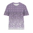 thumbnail image 4 of Fiudx Tops para Mujer Top de Manga Corta con Cuello Redondo y Estampado Informal para Mujer, 4 of 4