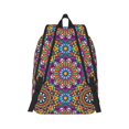thumbnail image 3 of Daiia Mandala Vintage Canvas Backpack for Men and Women ,Hiking Backpack,Travel Laptop Bag for School,Large Capacity Backpack-, 3 of 8