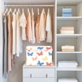 thumbnail image 4 of Yayeee Collapsible Cube Storage Bin with Lid Fabric Closet Decorative Basket with Handles, Red Butterflies, 4 of 7