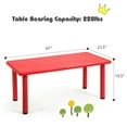 thumbnail image 2 of Gymax Kids Plastic Rectangular Learn and Play Table Playroom Kindergarten Home Red, 2 of 10