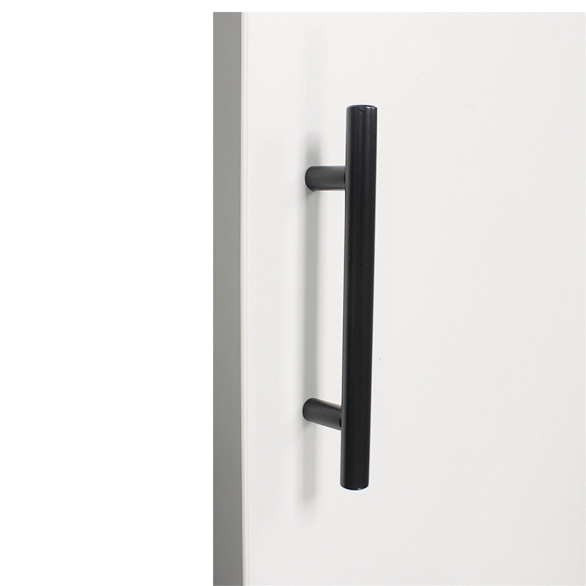 Fitviso 10 Pack 4.5 Inch(115mm) Hole Center Cabinet Handles Pulls For Kitchen Stainless Steel Matte Black Drawer Pulls ( 179mm，Length）