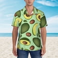 thumbnail image 2 of Honeii Avocado With Seeds Print Men’s Hawaiian Shirt,Classic Button-Down Short Sleeve Shirt, for Beach, Vacation, and Outdoor Activities,Medium, 2 of 7