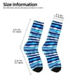thumbnail image 2 of Rocae Ice Blue Stripes for Girls Boys Crew Socks,Children's Socks, Kids Socks, Toddler Socks: Daily Wear with Kids School Uniform, 2 of 5