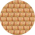 thumbnail image 1 of Ahgly Company Machine Washable Indoor Round Transitional Yellow Orange Area Rugs, 3' Round, 1 of 7