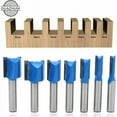 thumbnail image 1 of Juego de brocas para enrutador con vástago universal de 1/4 de pulgada, cuerpos de acero endurecido sólido que garantizan un rendimiento robusto en todas las tareas de carpintería, hojas de carburo, 1 of 5