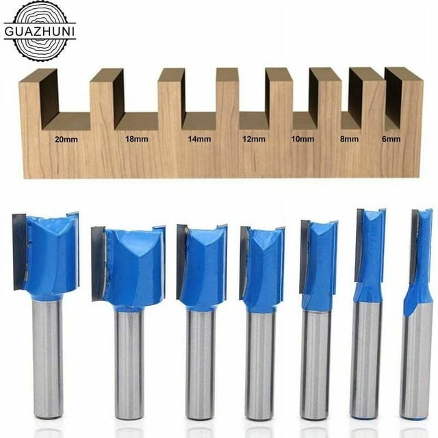 Juego de brocas para enrutador con vástago universal de 1/4 de pulgada, cuerpos de acero endurecido sólido que garantizan un rendimiento robusto en todas las tareas de carpintería, hojas de carburo