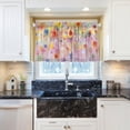 thumbnail image 6 of Coolnut Floral Kitchen Curtains 2 Panels, UV Protected Tier Curtains Half Window Curtains for Guest Room Bathroom Sink Laundry Room Basement,24"x 27", 6 of 6