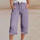thumbnail image 1 of WILLBEST Pantalones Casuales elegantes para Mujer con Cintura Elástica y Bolsillos para Uso Diario, Ideales para Actividades al Aire Libre En Primavera y Verano. Extra Grande, 1 of 5