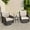 Blue, variant on Outdoor 3 Pieces Bistro Set, Patio Swivel Wicker Glider Patio Chairs with Table Set, with 4”Thick Cushions and Coffee Table for Porch, Balcony, Deck, Red
