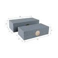 thumbnail image 4 of Faux Leather Decorative Boxes with Metal Hardware for Home Decor - Home Accents for Bedroom and Office Styling - Storage Box with Lid for Jewelry and Keepsake - Set of 2, 4", 3", Blue & Gold, 4 of 12