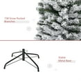 thumbnail image 2 of Demi Bonn 7.5' Tall Unlit Snow-Flocked Slim Artificial Christmas Tree with Realistic Branches and 738 Tips for Home, Office, Green, 2 of 7
