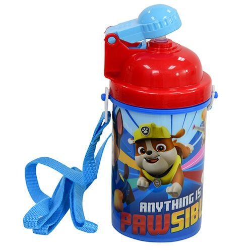 Paw Patrol Kids Water Bottle Canteen with Pop Up Lid and Carrying Strap 12oz 