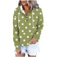 thumbnail image 3 of Pxxlle Womens Hoodie Sweatshirts Fashion Polka Dot Graphic Hoodies Fall Long Sleeve Hooded Pullovers Casual Drawstring Sweatshirt with Pockets Army Green L, 3 of 4