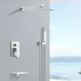 thumbnail image 5 of Kichae Wall Mounted Shower Head and Faucet Combo，10" Rainfall Shower Head and handheld shower with Rough-in Valve，Brushed Nickel, 5 of 6