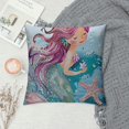 thumbnail image 2 of Mermaid Pillow Covers Case Lovely Throw Pillowcase Double-Sided Plush Pillowcase Decorative Square Cushion Cover for Sofa Bedroom Home Decor, 2 of 5