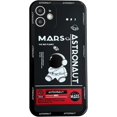 thumbnail image 1 of SHIQI-Compatible with iPhone 12 mini Cute Case, Cool Cartoon Astronaut Space Rocket Design Stylish Bumper Soft TPU Rubber Protective Anti-Slip Shockproof Case(iPhone 12 mini, Black), 1 of 4