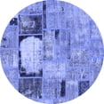 thumbnail image 1 of Ahgly Company Machine Washable Indoor Round Patchwork Blue Transitional Area Rugs, 5' Round, 1 of 4