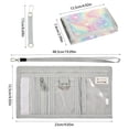 thumbnail image 3 of Cloth Wallet with Lanyard & Multiple Compartments Fashion Purse Zipper Clutch Bag for Cash Cards Coins Cute Pastel Rainbow Background, 3 of 7