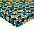 thumbnail image 4 of Ambesonne Tropical Fitted Sheet, Continuous Flowers Leaves, Queen Size, Teal Mustard and Black, 4 of 5