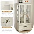 thumbnail image 6 of Miniyam Wood Lighted Curio Display Cabinet with Glass Door, White, 6 of 12