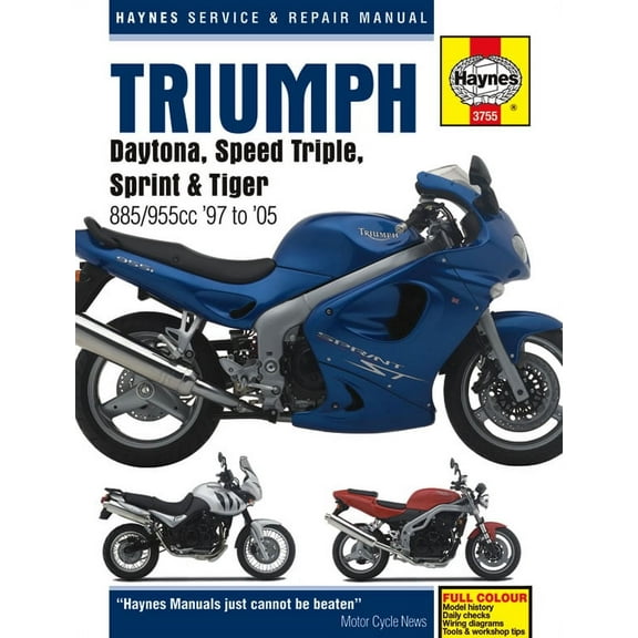 Triumph Daytona, Speed Triple, Sprint & Tiger 885cc & 955cc models (97-05) Haynes Repair Manual ^