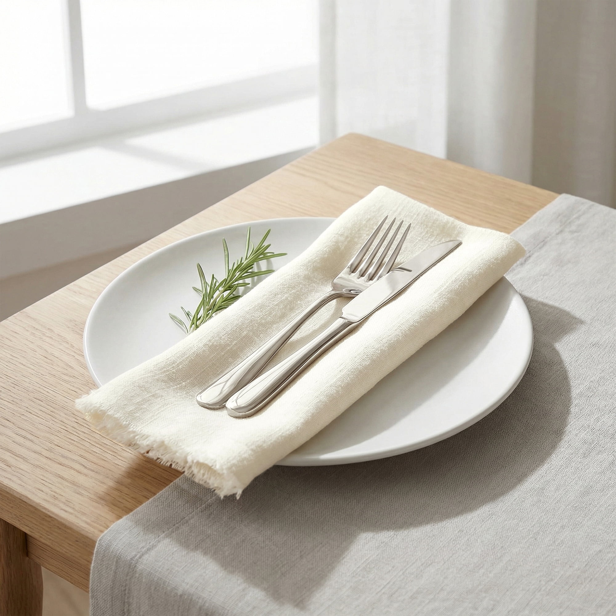Unique Bargains 12Pcs Washable Cotton Dining Events Cloth Nspkins Beige 17x17inch