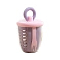 thumbnail image 2 of Vaso para fruta para llevar con doble desagüe y tenedor incorporado | Envase ligero para ensaladas y preparación de comidas | Vaso portátil para el almuerzo en el trabajo o la escuela, 2 of 6