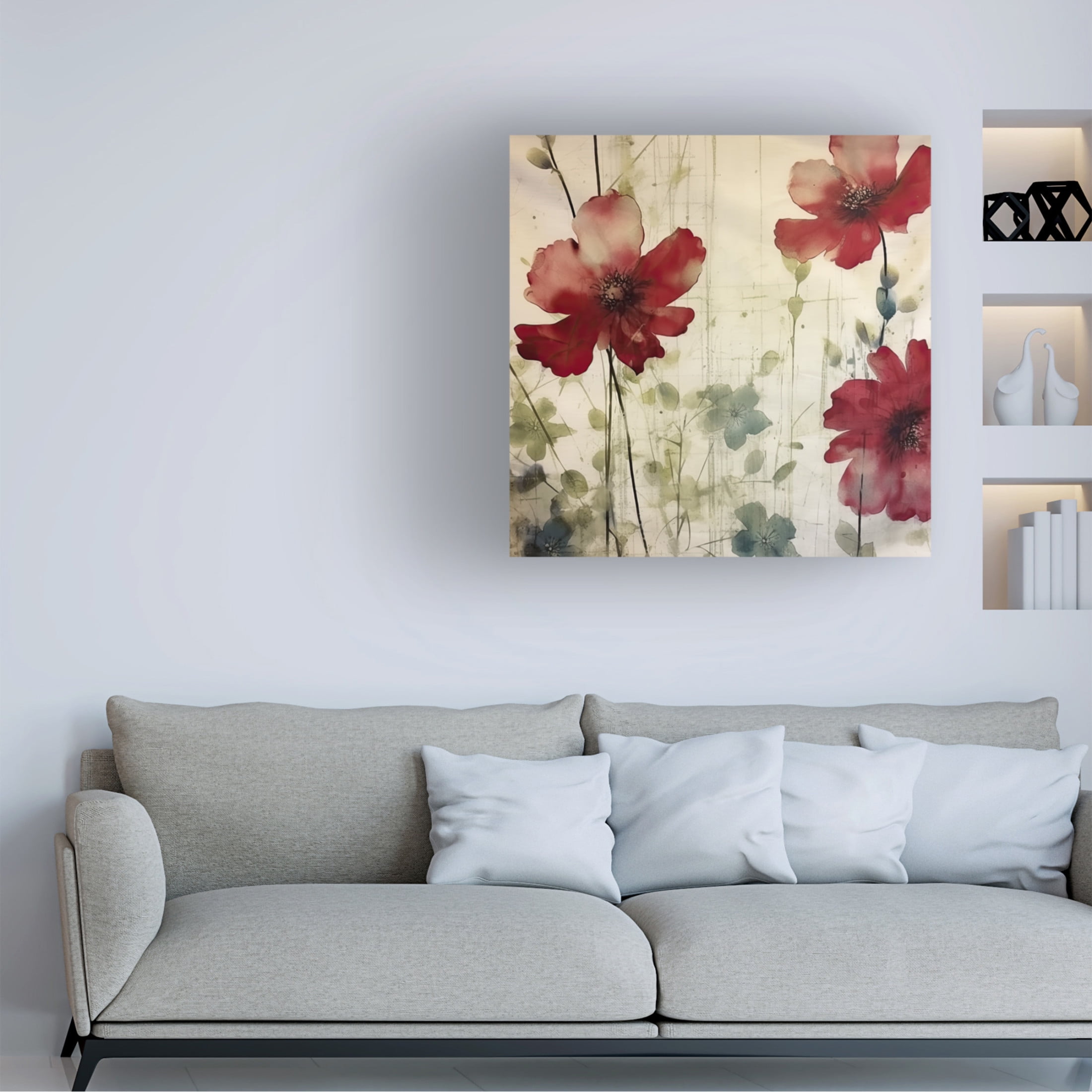 Canvas Wall Art - Sasha 'Cherry Pie II' Wall Art for Living Room, Bedroom, or Office Décor by Trademark Fine Art - 14 x 14 Inches