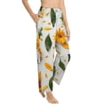 thumbnail image 2 of Daiia Sunny Yellow SunFlower Women's Sleep Pant with Pockets and Drawstring,Pajama Pants-Small, 2 of 9