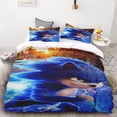 thumbnail image 3 of Funda nórdica 3D exquisita caricatura Sonic Anime patrón impresión digital juego de cama edredón cama jóvenes niños niñas niños regalo, 3 of 4