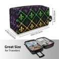 thumbnail image 4 of Goofa Mardi Gra Geometric Printed Toiletry Bag with Handle,Large Capacity Travel Makeup Cosmetic Bag for Women, Carry on Airport Airline Compliant Bag, 4 of 9