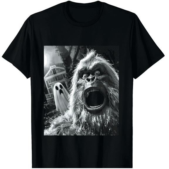 Funny Bigfoot Sasquatch Halloween Black T-Shirt