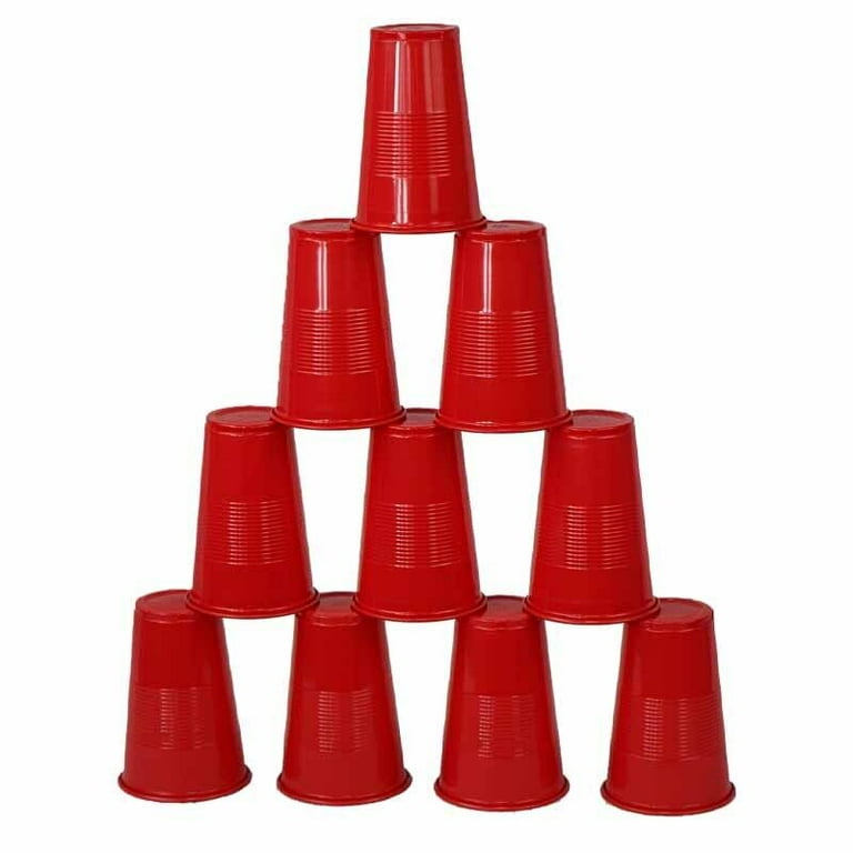 12 OZ Plastic Red Cups Value Pack Of Disposable Party Cups Party