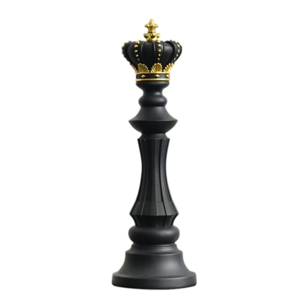 Figuras de ajedrez de resina, estatuas, adornos, delicadas, modernas, coleccionables, para oficina. Rey negro