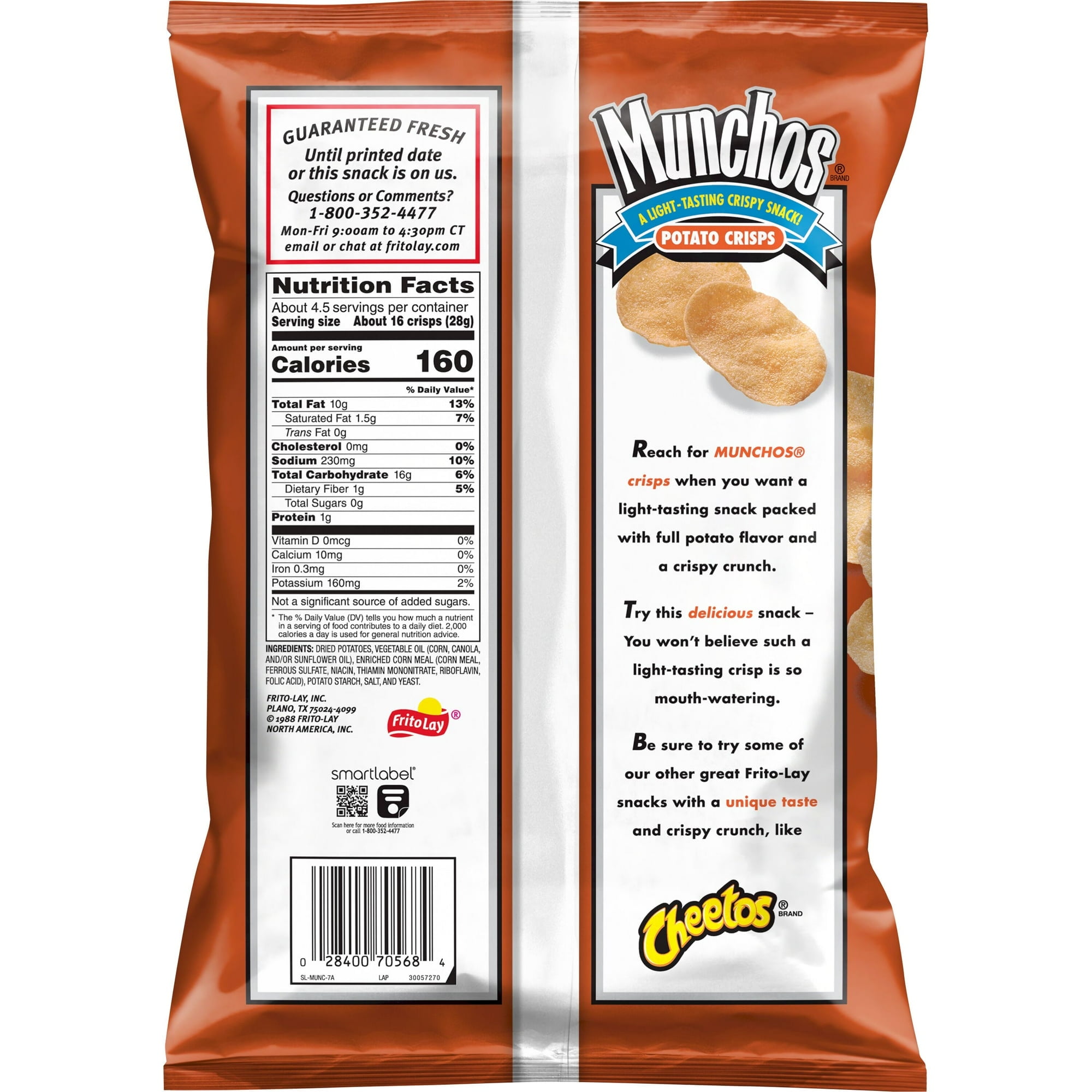 4 Pack Of Munchos Classic Flavor Potato Chips – Light, Crispy Snack, 4.25 oz Bag, With Olive Green Bowl By ValueNest