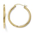 thumbnail image 1 of 14k Yellow Gold 2x25mm Hoop Earrings Round, 1 of 8