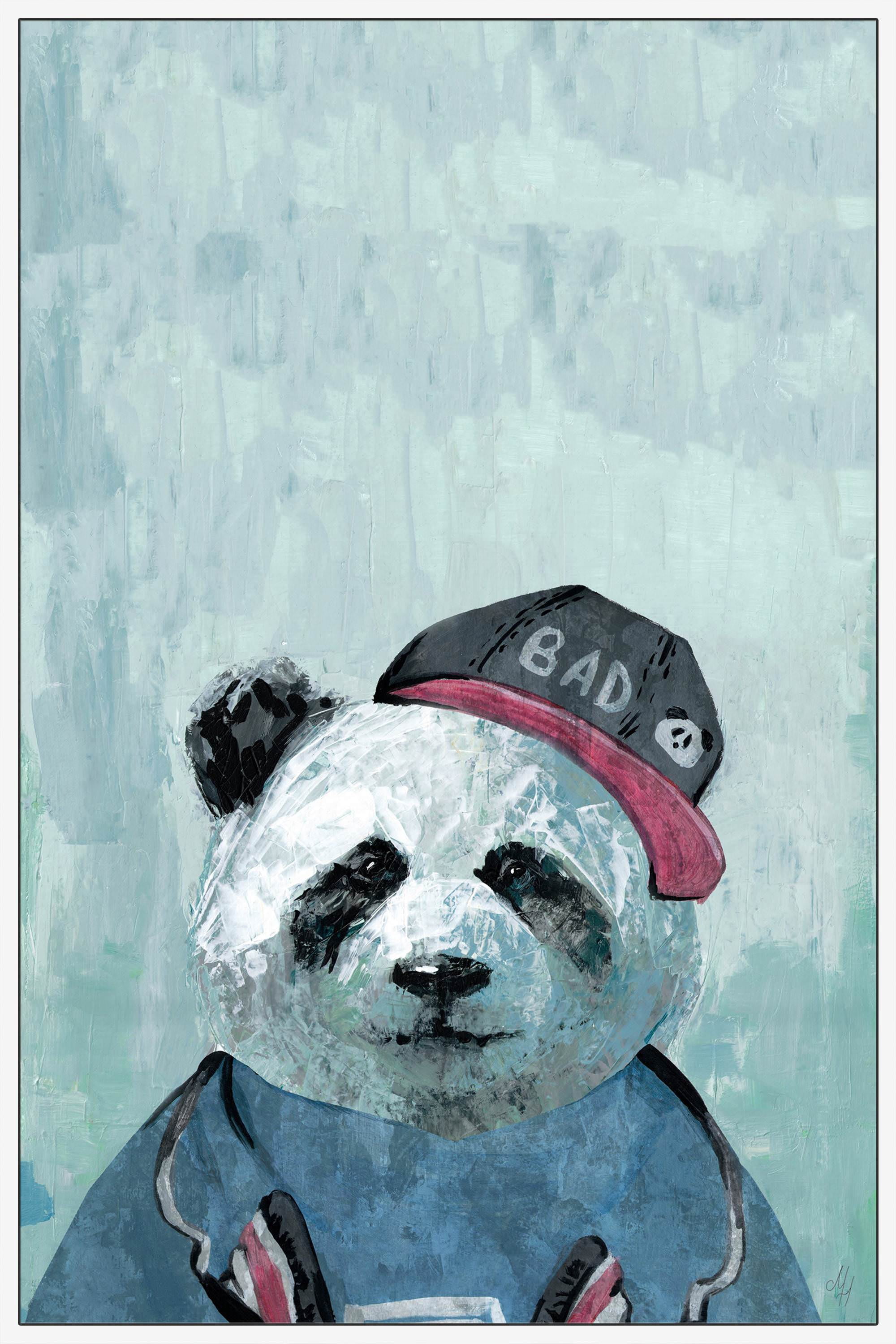 Bad Panda Floater Framed Painting Print on Canvas